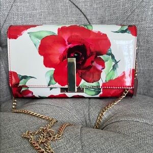 Aldo Floral Red and White Women's Clutch